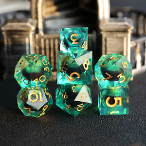 Juego de dados D & D DND para mazmorra y Dragón, dados de núcleo líquido de resina de borde afilado juego de rol Dados D y D D20 D12 D10 D8 D6 D4 - Product Image 4