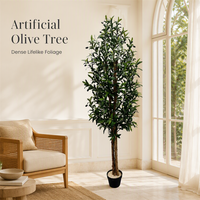Arbre d'olivier artificiel en pot, plante décorative à feuilles réalistes pour la décoration intérieure, commande en gros pour les entreprises