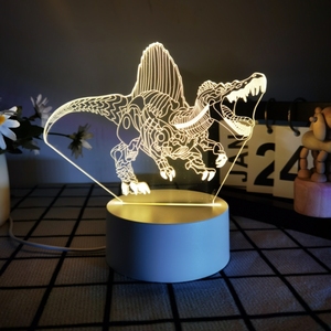 Changing 3D Acrylic Panel Children's Bedroom Table Lamps 3D <b>LED</b> Dinosaur Night <b>Light</b> 7 Color - Product Image 1