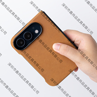 Étui à rabat en cuir Crazy Horse pour iPhone Duo, protection magnétique intégrale avec fenêtre transparente, logo personnalisé, vente en gros