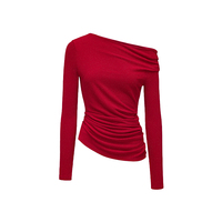 26YEARSOLD Blusa de punto de manga larga con hombros descubiertos para mujer, diseño original, ajustada, estilo básico, ropa de moda 33147-1