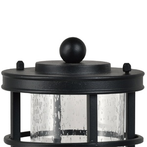 Beier EX-005 — lanterne d'extérieur de jardin en fer, E26/E27, avec finition noire et cylindres de graines, ombrage en verre, IP44, nouvelle collection - Product Image 2