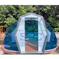 Cadre alliage d'aluminium Hexagonal de luxe, Camping en plein air, hiver, maison Igloo, hôtel, grande tente géomantique en verre