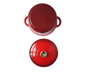 <span class=keywords><strong>Cocotte</strong></span> <span class=keywords><strong>en</strong></span> <span class=keywords><strong>fonte</strong></span> émaillée rouge 24 cm, personnalisée, antiadhésive, compatible four - Product Image 4