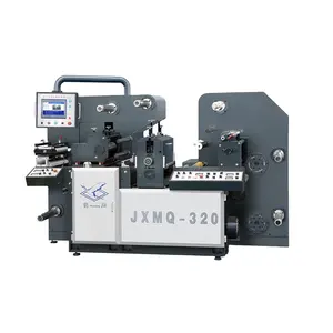 JXMQ-320 Semi-rotary paper label die cutting slitting paper processing 4 air shaft turret rewind machine