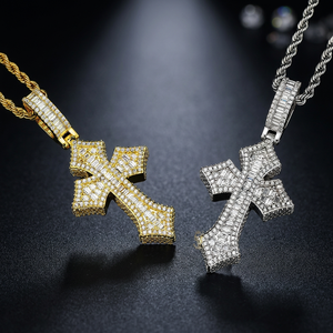 Luxury Fashion Cross <b>Pendant</b> <b>for</b> <b>Men</b> S925 Solid <b>Silver</b> VVS1 Moissanite Popular Hip Hop Style America Warehouse Rapper's Favorite - Product Image 3