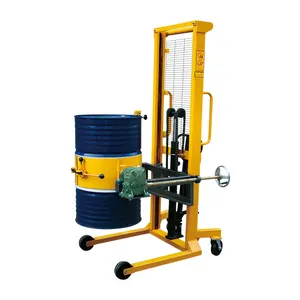 500Kg 1600Mm Tinggi Pengangkat Hidrolik Manual Stacker Hand Palletizer Drum Trolley