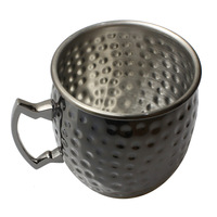 Mugs Moscow Mule en acier inoxydable plaqué cuivre multicolore martelé style antique avec logo personnalisé, 500 ml, lot de 4 avec sous-verres et pailles