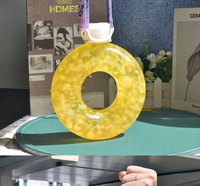 Bouteille de 500 ml en PETG jetable avec bouchon à vis, forme donut unique, pour thé au lait, jus et boissons à haute température – Offre Spéciale