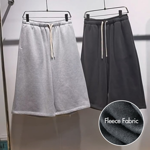<span class=keywords><strong>Pantaloncini</strong></span> <span class=keywords><strong>bermuda</strong></span> da <span class=keywords><strong>uomo</strong></span> con Logo personalizzato 350gsm in tinta unita in pile a gamba larga in cotone poliestere Casual alla lunghezza del polpaccio con coulisse - Product Image 2
