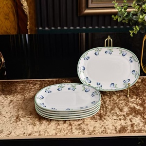 Luxury Europe Design Ceramic Fruit Crackle Glaze Dishwasher Safe Bowl Plate Dish Coffee Pot Tableware <b>Set</b> Gift for Moving House - Product Image 2