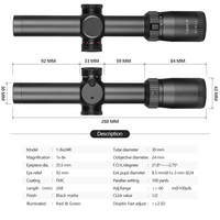 SPINA optique de haute qualité 1-8X24 infrarouge tactique optique rouge vert éclairage vue télescopique