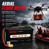 VIWIPOW Baterai Lithium Ion Semi Solid State 6S 23.7V 28000mAh Kapasitas Tinggi Isi Ulang untuk UAV, Kuantitas Besar
