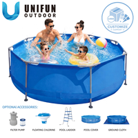 Piscine hors sol sur mesure avec structure ronde, piscine en métal pour l'extérieur
