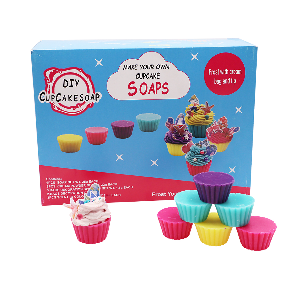 Hot Koop Diy Maken Zeep Kit Gift Set Oem Handgemaakte Organische Natuurlijke Cupcake Zeep Frosting Cream Jezelf Maken Uw Eigen zeep