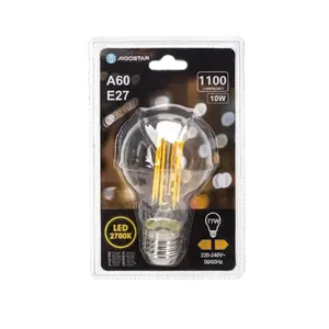 Lampadina LED A60 E27 10W, filamento trasparente, ideale per l'illuminazione calda in ambienti domestici e la decorazione. - Product Image 2