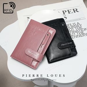 Porta Pasaportes Pierre Loues de Cuero PU con Protección RFID, Estuche Multifuncional para Documentos de 5 Pulgadas, Color Sólido - Product Image 2
