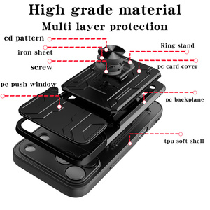 Chống sốc Side PC Bìa ống kính máy ảnh với Hide khe cắm thẻ Cover quay lại từ vòng điện thoại trường hợp đối với iPhone 17 Pro Max 17 không khí 16 15 - Product Image 4