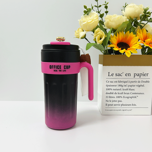 Taza inteligente de acero inoxidable de 22oz 650ml con pantalla LED de temperatura estilo degradado, con tapa y asa, taza inteligente con indicador de temperatura. - Product Image 5