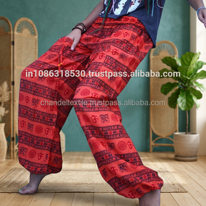 Mono de verano para hombre, estilo harén, gitano, genio, yoga, bohemio, ecológico, 100% algodón orgánico, talla grande, corte holgado, cintura elástica - Product Image 2