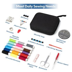 Kit de couture miniature DIY pour travaux manuels avec accessoires de couture circulaires en plastique pour projets de bricolage, emballé dans un sac - Product Image 3