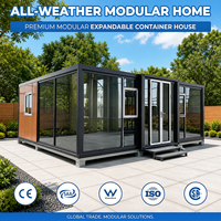 Maison conteneur préfabriquée modulaire pliable, design moderne, bungalow familial de 40 pieds carrés, 4 chambres, 2 salles de bain, prête en 3 heures