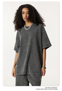 T-shirt Homme Personnalisé 285 g/m² en Coton Lourd Lavé Effet Vieilli, Délavé à l'Acide, Style Rétro, Coupe Oversize, Col Rond, Respirant, Manches Courtes - Product Image 3