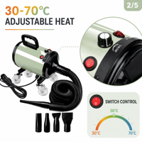 Séchoir à air pour le detailing automobile 2800W 30-70 ° Souffleur d'habitacle de voiture avec tuyau de 5 m et base mobile par POLARBEAR