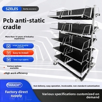 Carrito de Cesta Colgante Antiestático de Acero Inoxidable SZELES, Carro de Colocación de PCB, Estación de Trabajo de Doble Cara para Materiales SMT