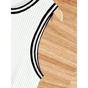 Débardeur Homme Sport Fitness Slim Fit Tricoté à Rayures Verticales Color Block Style Racer Taille Européenne pour le Commerce International - Product Image 4