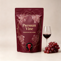 Bolsa Doypack Personalizada Aséptica para Vino Tinto, Vodka, Jugo, con Válvula Dispensadora de Grifo de 3L y 5L, Envase Líquido de Grado Alimenticio con Logotipo Personalizado