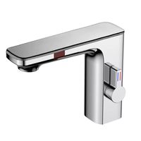 Robinet de lavabo moderne en laiton à poignée unique avec affichage de la température, mitigeur monotrou en acier inoxydable pour cuisine et salle de bain