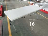 Table pliante rectangulaire en plastique imperméable pour extérieur, banquet, barbecue, camping, pique-nique, table à manger en plastique blanc