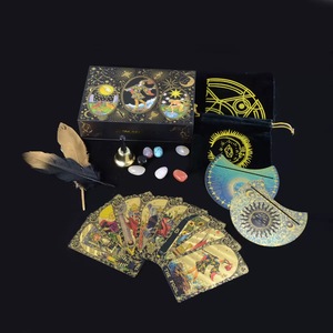 Jeu de tarot Black Sun Rider Waite Deluxe avec plumes, ensemble complet, imperméable, jeu de divination avec pochette à plumes, accessoires en tissu - Product Image 6