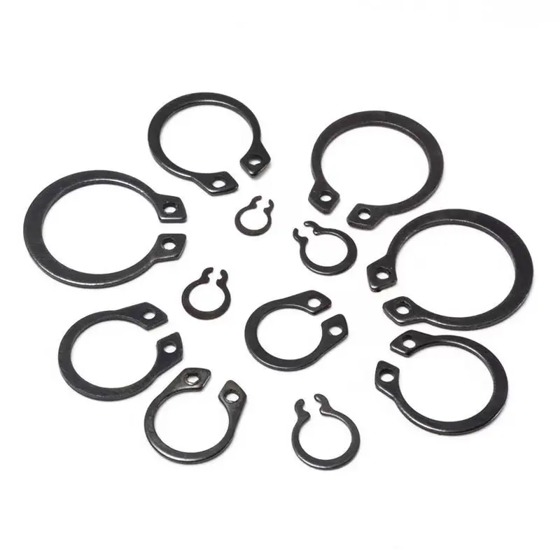 OEM venta al por mayor de carbono negro, kit de circlip externo de acero inoxidable Din 472, anillos de retención de resorte interno