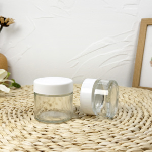 ขวดแก้วกลมขนาดเล็กสีขาว7g 9g พร้อมฝาปิด CR - Product Image 1