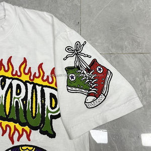T-Shirt Oversize di Alta Qualità a <span class=keywords><strong>Maniche</strong></span> <span class=keywords><strong>Corte</strong></span> 100% Cotone, Abbigliamento Maschile con Scritta 'THAT'S AWFUL LOT of COUGH SYRUP' - Product Image 4