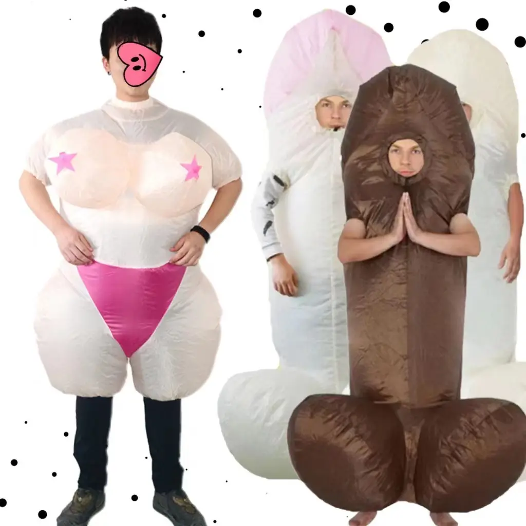 Hoogwaardig Halloween Grappig Verkleed Sexy Vrijgezellenfeest Wandelpak Rolspel Spoof Rekwisieten Bobo Baby Opblaasbaar Kostuum