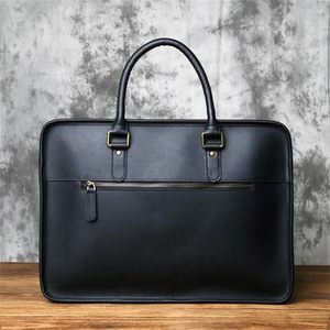 Maletín de Cuero Genuino para Hombre, Estilo Casual de Negocios, con Correa Cruzada, para Portátiles de 16 Pulgadas, con Cierre de Cremallera, OEM/ODM - Product Image 3