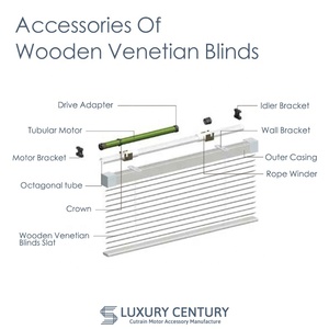 Luxury Century Modern Motorized Venetian <strong>Blinds</strong> with Rope Winder Iron Accessories in Ivory/<strong>Gold</strong>/Rose <strong>Gold</strong> for Hotels - Product Image 3