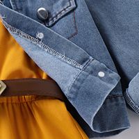 Ensemble de vêtements pour enfants : Combinaison salopette en jean pour petites filles, deux pièces tendance pour le quotidien, en stock, offre spéciale