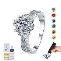 Bague de Mariage en Argent Sterling S925 avec Moissanite D 1 Carat, Pétale de Fleur à Quatre Griffes, Luxe Léger, pour Femme - Vente en Gros de Bijoux Fins