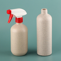 Bouteille en plastique de paille de blé écologique personnalisée, vide, durable, pour cosmétiques, shampoing, lotion, avec pompe