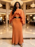 Robe plissée d'été africaine unie, coupe ample, élégante, grande taille pour femmes rondes – Nouveauté très prisée
