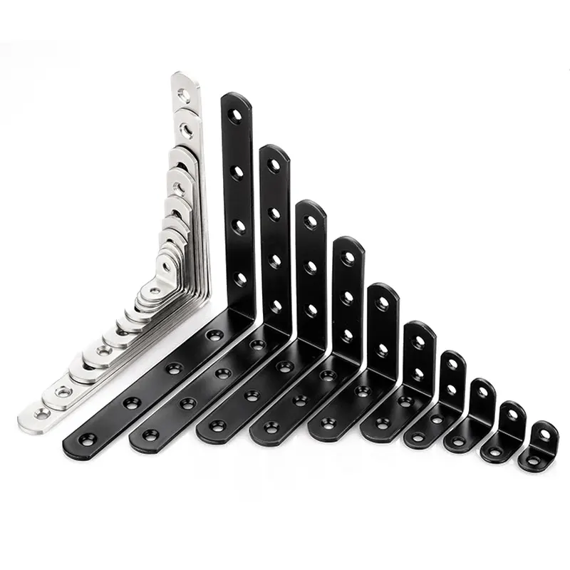 Stainless steel different sizes bracket firm furniture pallet satin black bracket