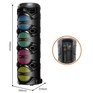 Système de haut-parleurs Bluetooth portables d'extérieur ZQS8403, dernier modèle, éclairage LED RGB, quatre haut-parleurs de 8 pouces, radio de fête, AUX - Product Image 4