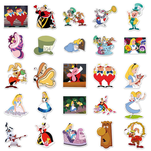 50 Pezzi Adesivi <span class=keywords><strong>in</strong></span> Vinile Classici di <span class=keywords><strong>Alice</strong></span> nel Paese delle Meraviglie, Principessa Cartoon, Decorazione Murale Impermeabile, Adesivi Fiabeschi - Product Image 4
