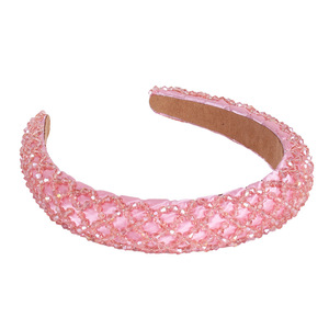 Diademas de cristal Hua Liyu, diadema gruesa de esponja con cuentas para mujer, tocado de moda multicolor HH0084 - Product Image 4