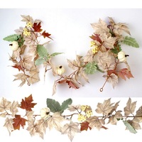 Décorations de porte en guirlandes de citrouilles pour Thanksgiving et Halloween, style nordique, pour la fête de la récolte, fleurs, pour le commerce électronique transfrontalier
