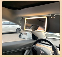 Miroir de maquillage universel pour pare-soleil de voiture avec lumière LED, miroir de vanité éclairé haute définition avec emballage en boîte de couleur en plastique